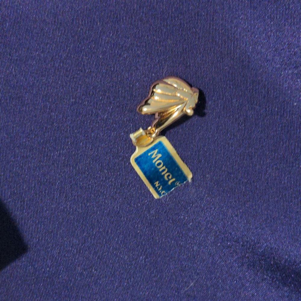 Vintage Monet Gold Tone Butterfly Pendant